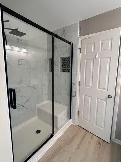 Bathroom Full Reno - Shower Enclosure, Tile, Sink, Floor, New Toliet