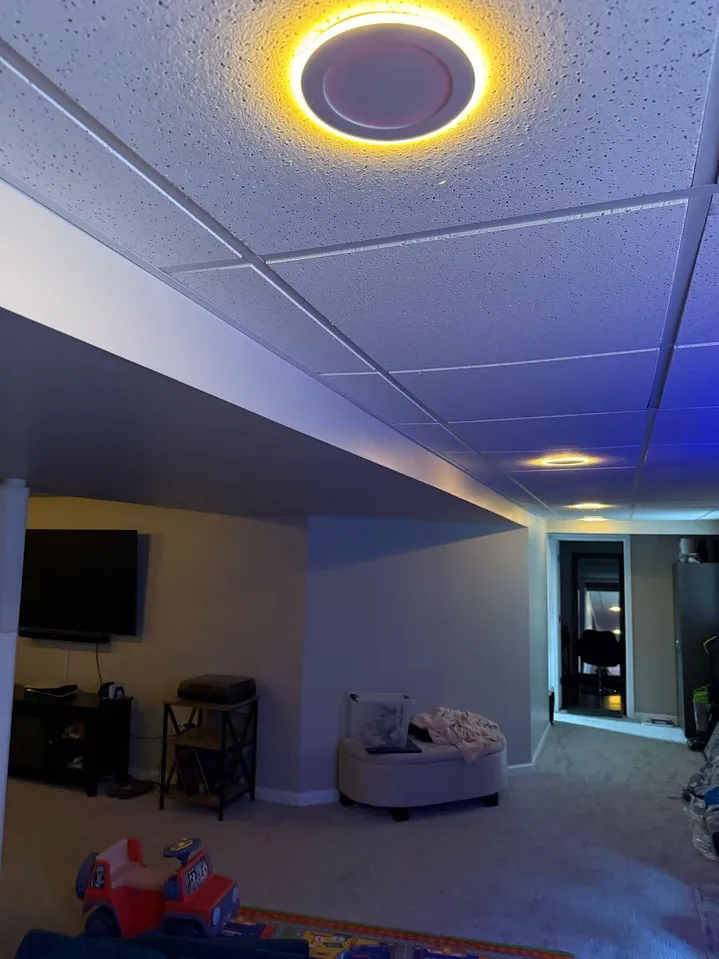 Basement Remodel - New Lightings, Custom Made Cabinet, Sliding Door - Image 9