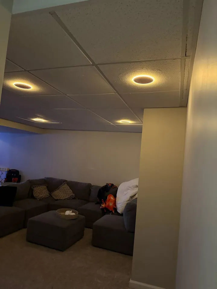 Basement Remodel - New Lightings, Custom Made Cabinet, Sliding Door - Image 8